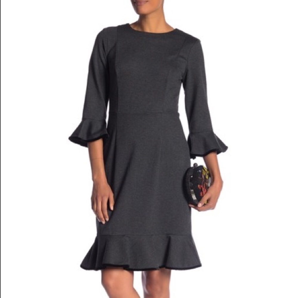 Nanette Lepore Velvet Trim Flounce Dress Size 10